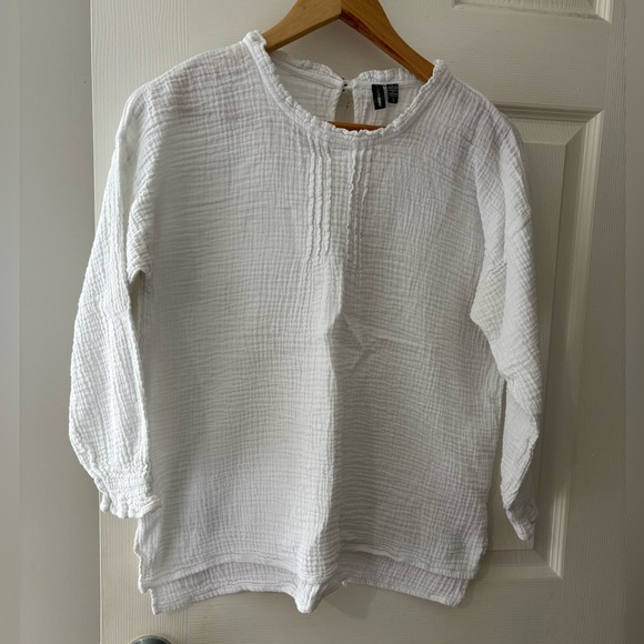 Shannon Passero cotton long sleeve white gauze shirt size small - Picture 1 of 11